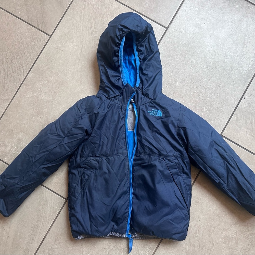The North Face Toddler Navy Blue Reversible Down Puffer Winter Coat